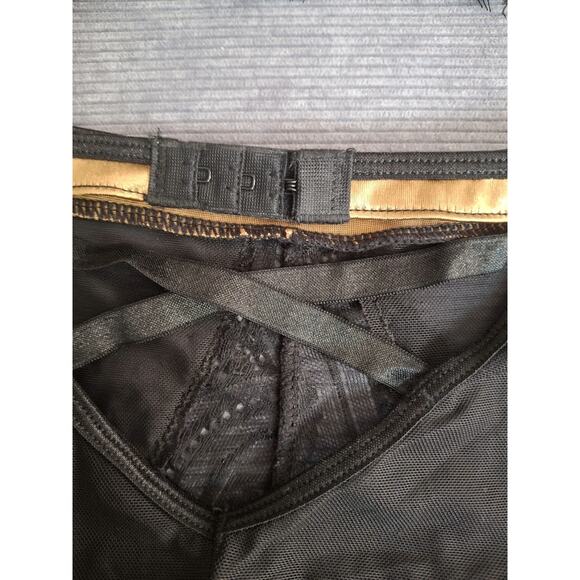 Icollection Pazia Bra Set Satin Lace Lingerie Black, Gold Elegant & Comfy $63 - Picture 8 of 10